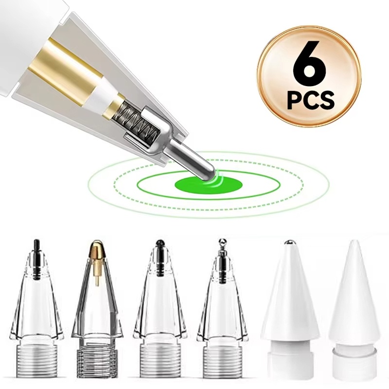 Ipad Pencil Stylus - 6 رؤوس أقلام بديلة لقلم أبل