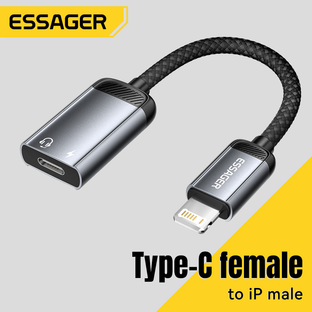 Essager Type-C كابل محول الصوت - مراجعة Wired Earphone Lightning وسعره